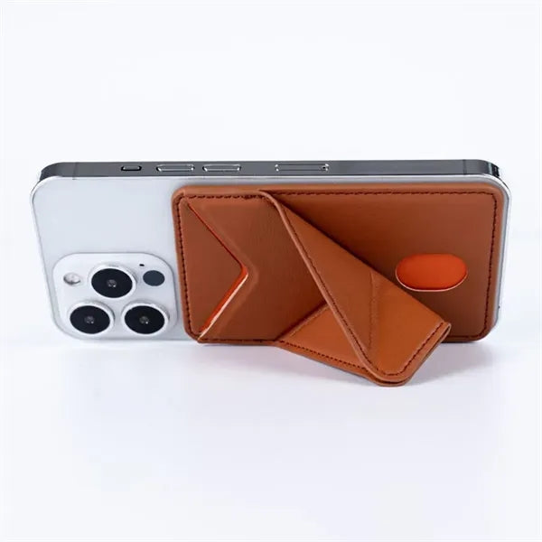 Magnetic Leather Foldable Cell Phone Holder