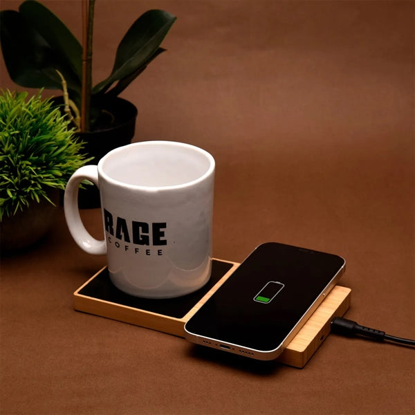 Bamboo Mug Warmer Wireless Charger