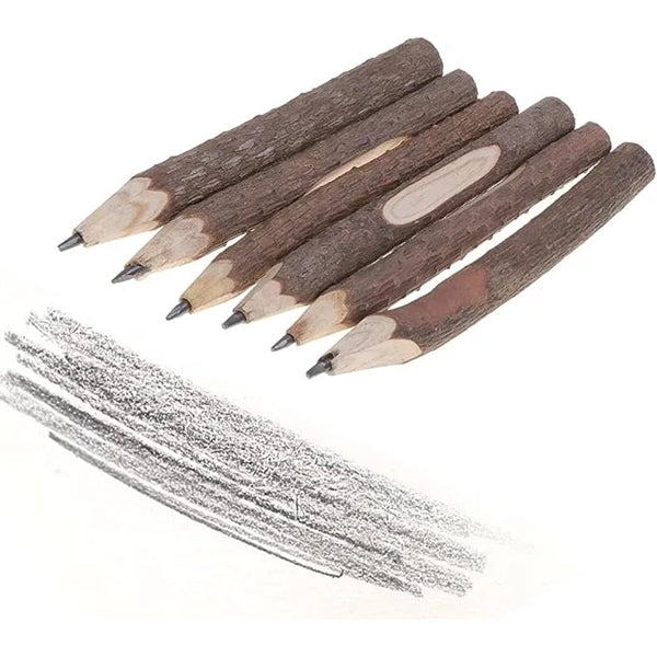 Wood Branch Natural Pencil Rustic Bark Office Wooden Gift