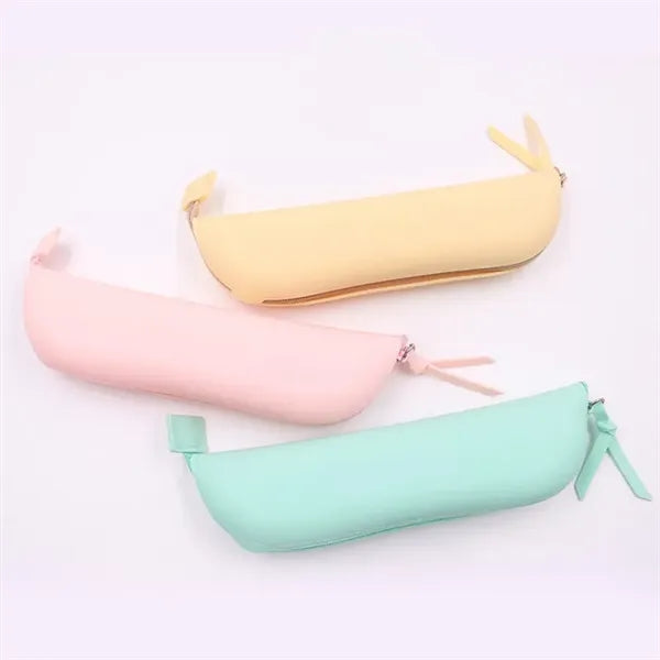 Waterproof Silicone Pencil Pouch Zipper Stationery Bag