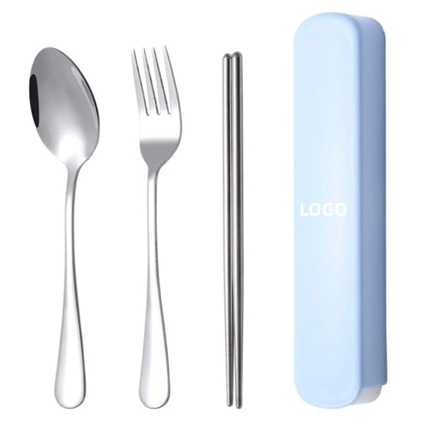 Stainless steel portable tableware set
