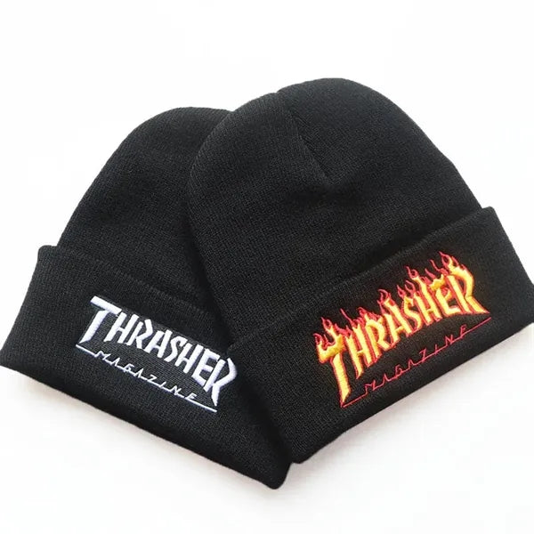 Cuffed Knit Beanie Cap With Flat Embroidery LOGO