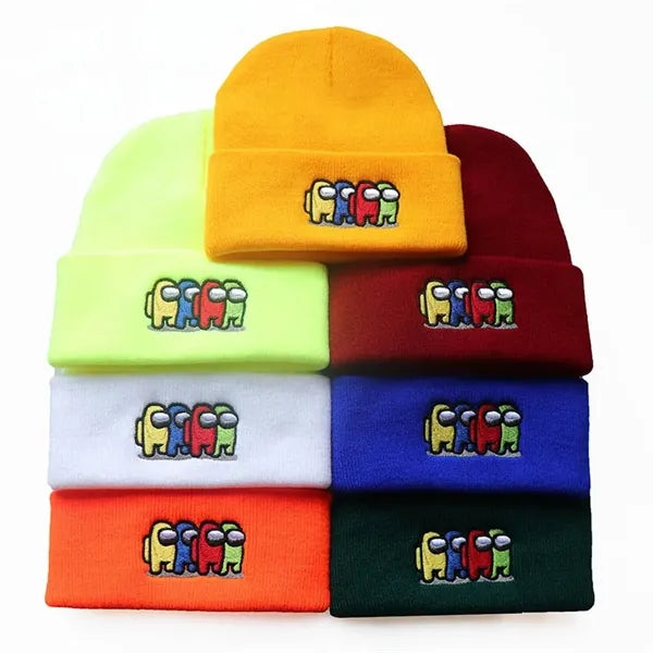 Cuffed Knit Beanie Cap With Flat Embroidery LOGO