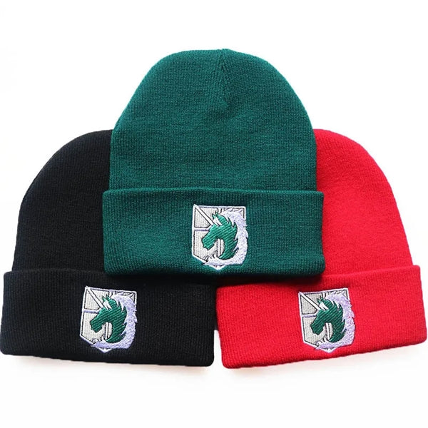 Cuffed Knit Acrylic Beanie With Emblem Or Patch LOGO