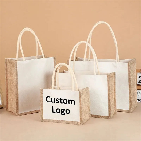 Stylish Rope Jute Tote Bags (8.66"Wx6.30"Hx5.10"G)
