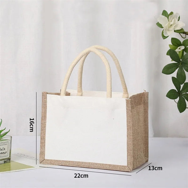 Stylish Rope Jute Tote Bags (8.66"Wx6.30"Hx5.10"G)