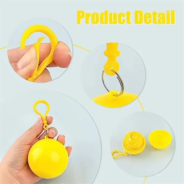 Portable Raincoat Keychain Ball Disposable Emergency Poncho