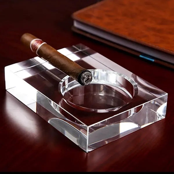 Rectangle Crystal Single Cigar Ashtray