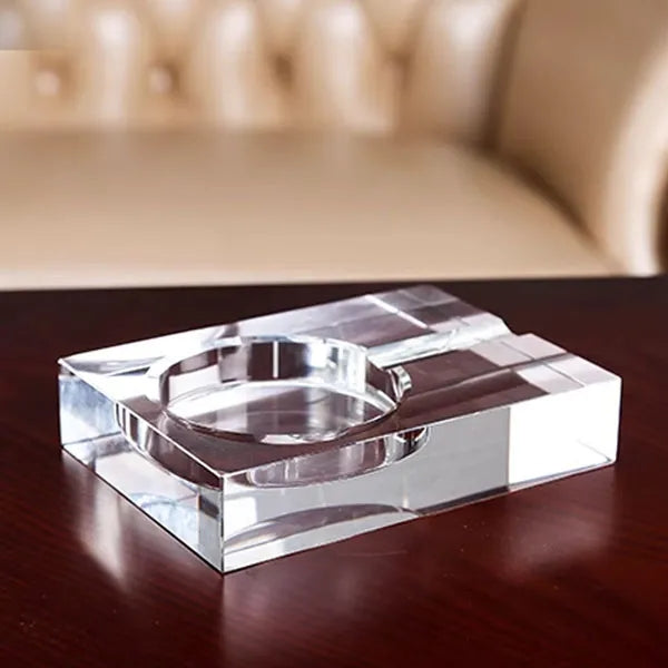 Rectangle Crystal Single Cigar Ashtray