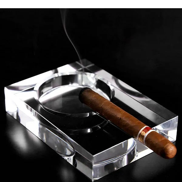 Rectangle Crystal Single Cigar Ashtray