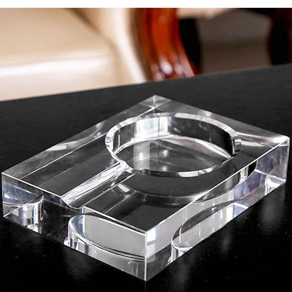 Rectangle Crystal Single Cigar Ashtray
