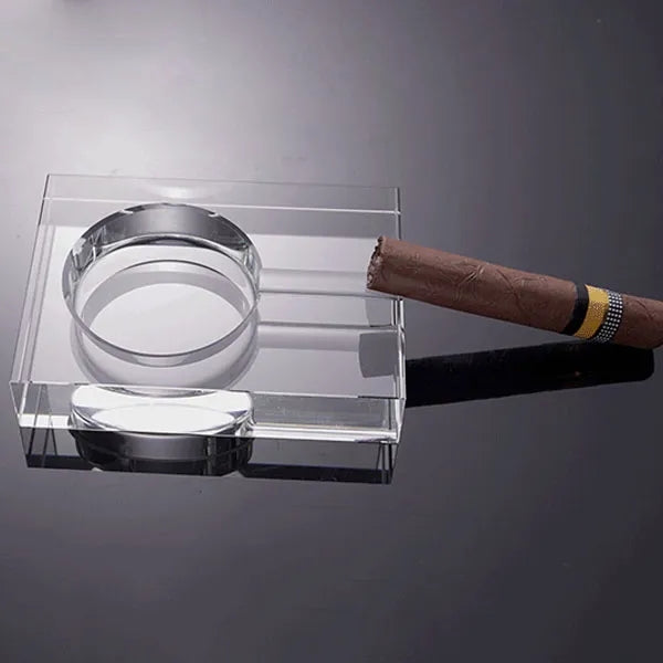 Rectangle Crystal Single Cigar Ashtray