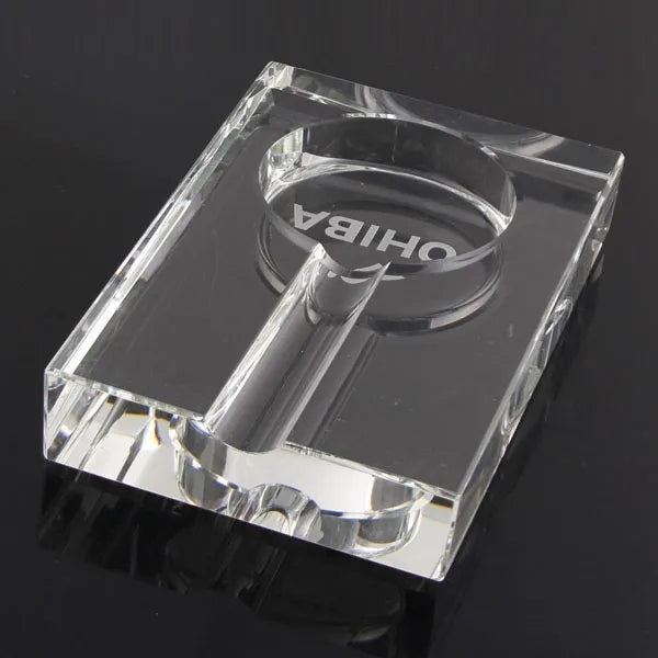 Rectangle Crystal Single Cigar Ashtray