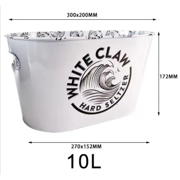 2.6gal Galvanized Metal Cooling Drink Ice Bucket Tub