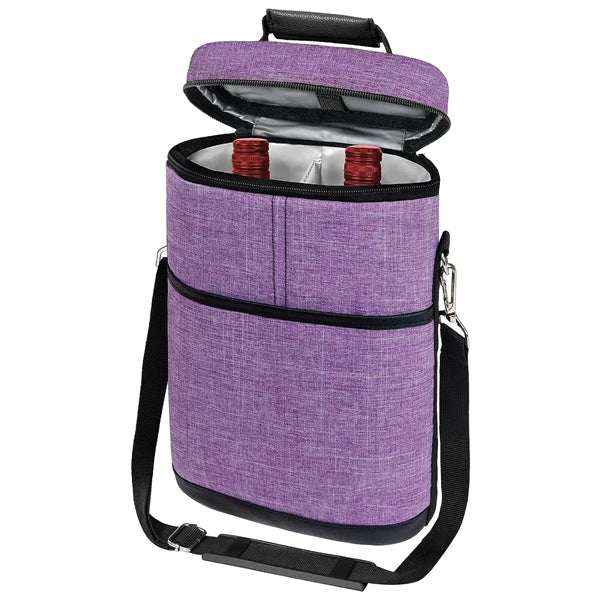 Portable Insulated 2 Bottle Wine Tote Carrier Cooler Bag