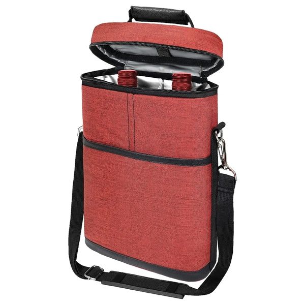 Portable Insulated 2 Bottle Wine Tote Carrier Cooler Bag