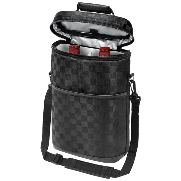 Portable Insulated 2 Bottle Wine Tote Carrier Cooler Bag
