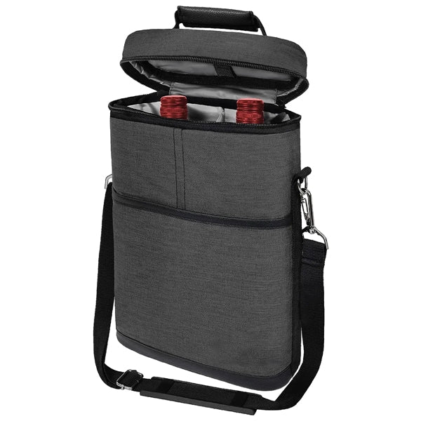 Portable Insulated 2 Bottle Wine Tote Carrier Cooler Bag
