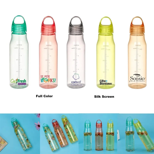 14 oz Kids Sports Plastic Water Bottle With Capacity Scale