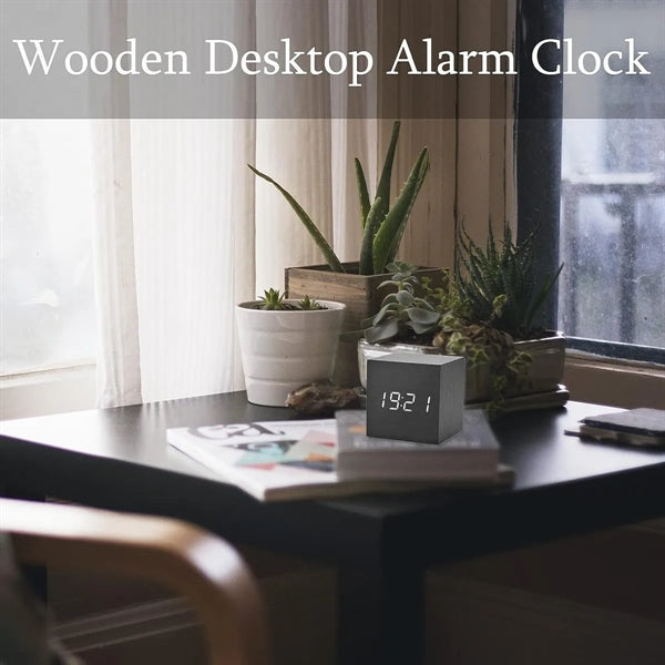 3 In 1 Durable Customizable Wooden Digital Alarm Clock
