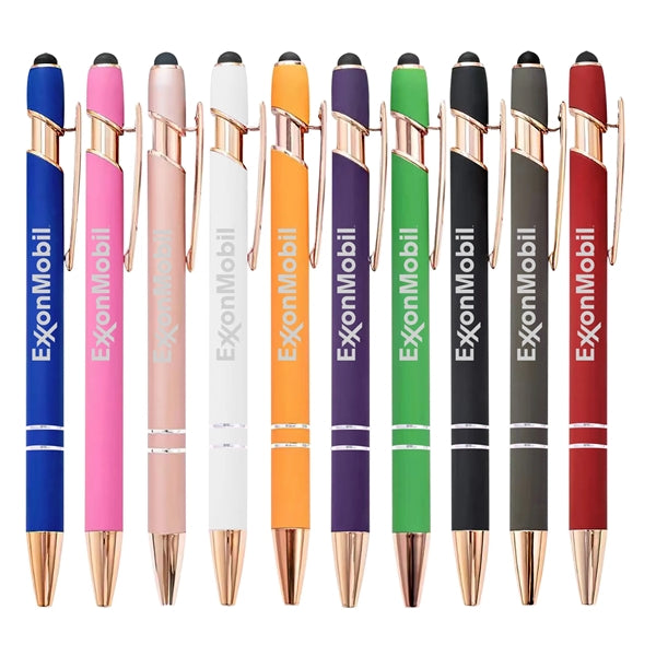 Rose Gold Soft-Touch Aluminum Pen w/ Stylus