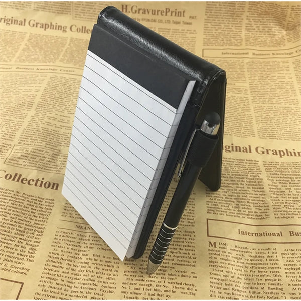 A7 Leather Pocket Notepad With Pen