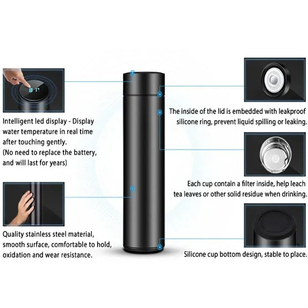 Water Bottles Thermal With Digital Temperature Display