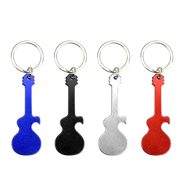 Aluminum Guitar Bottle Opener Keychain
