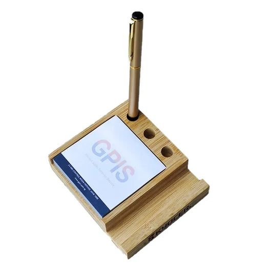 Bamboo Desk Organizer with Phone Holder