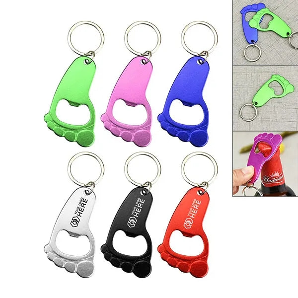 Metal Bottle Opener Keychain - Foot Shaped
