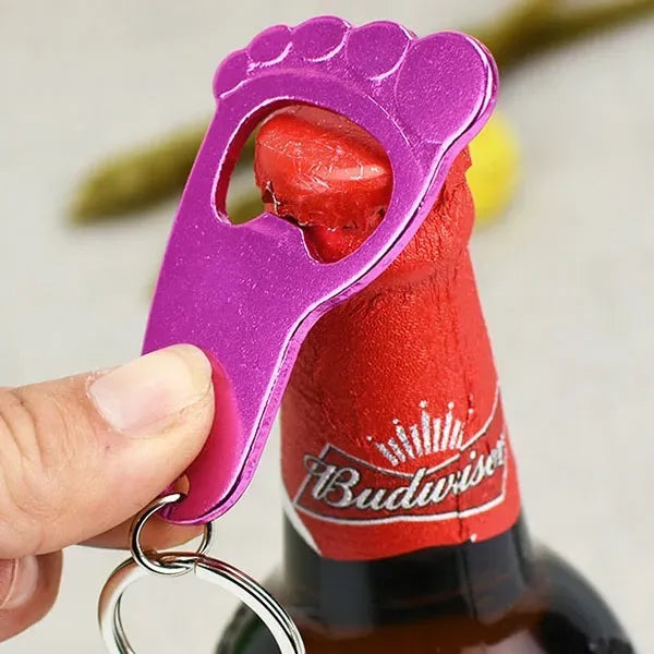Metal Bottle Opener Keychain - Foot Shaped