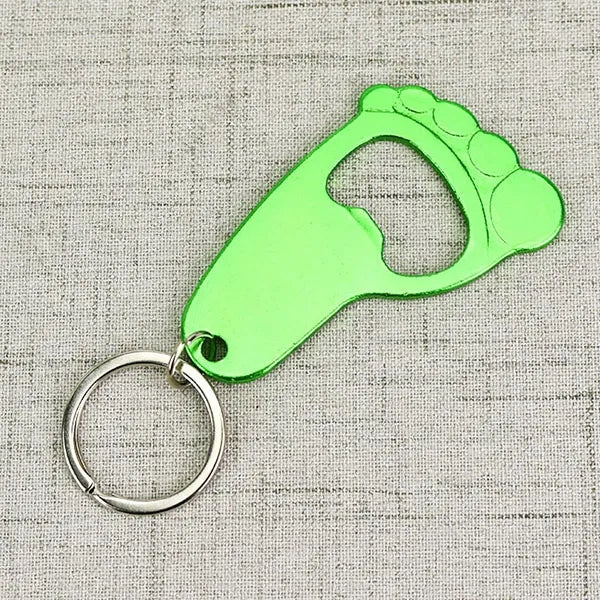 Metal Bottle Opener Keychain - Foot Shaped