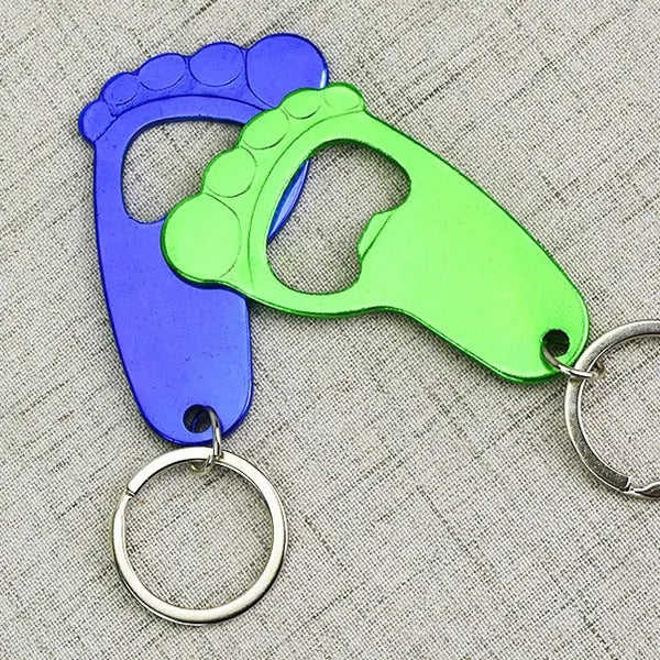 Metal Bottle Opener Keychain - Foot Shaped
