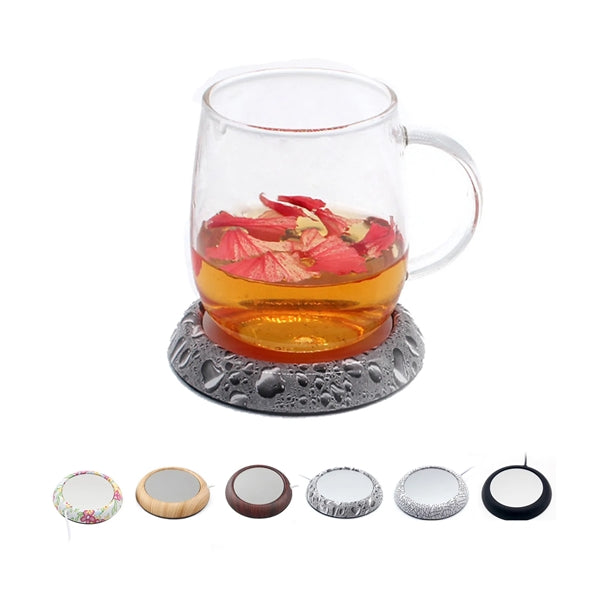 Coffee Mug Warmer Coasters with Wooden Finish
