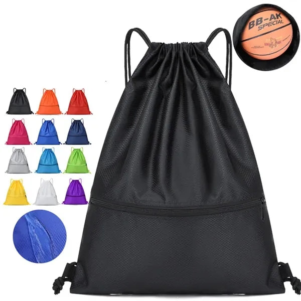 Drawstring Easy Backpack With Pockets