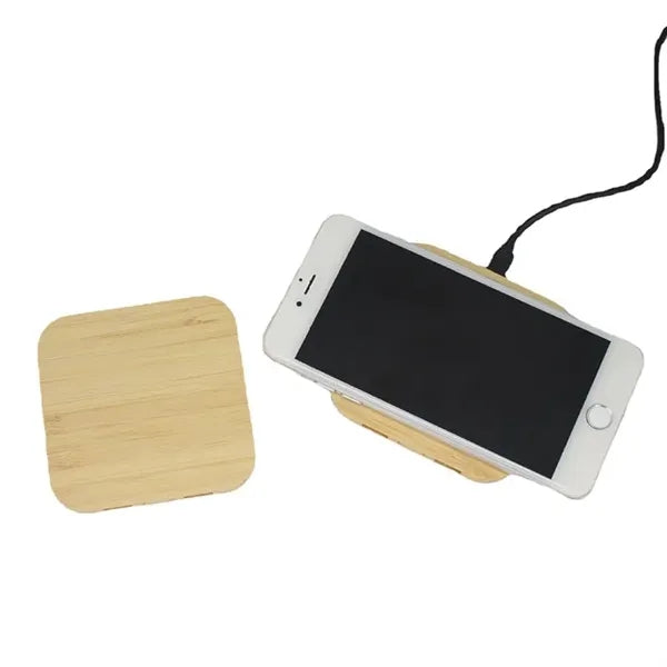 Bamboo Wireless Charger with Dual USB Ports