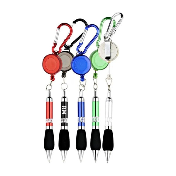 Portable Ballpoint Pen With Carabiner