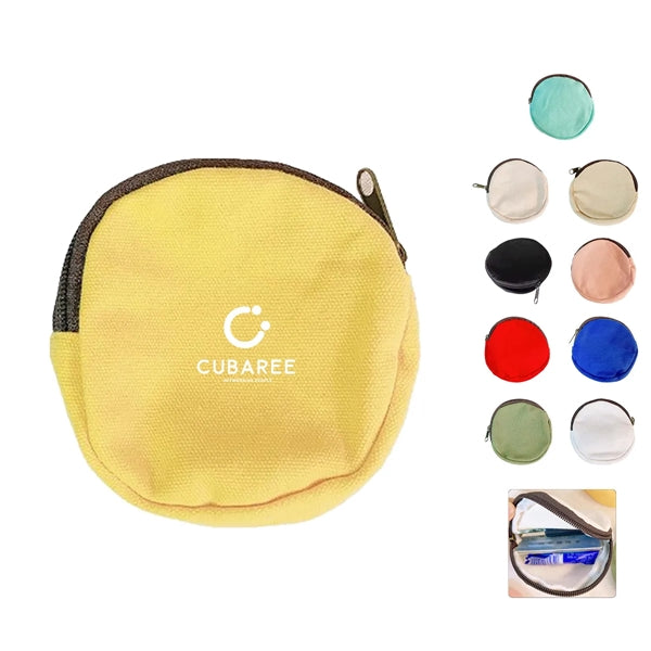 Canvas Round Coin Pouch