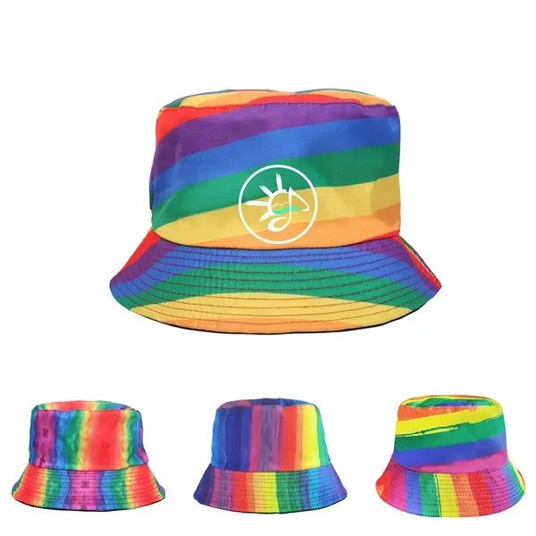 Rainbow Colorful Printed Outdoor Fisherman Sun Hat
