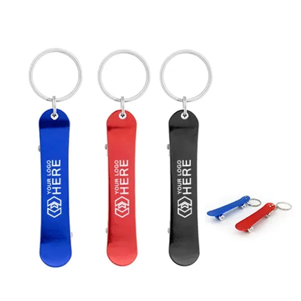 Skateboard Shape Bottle Opener Keychains