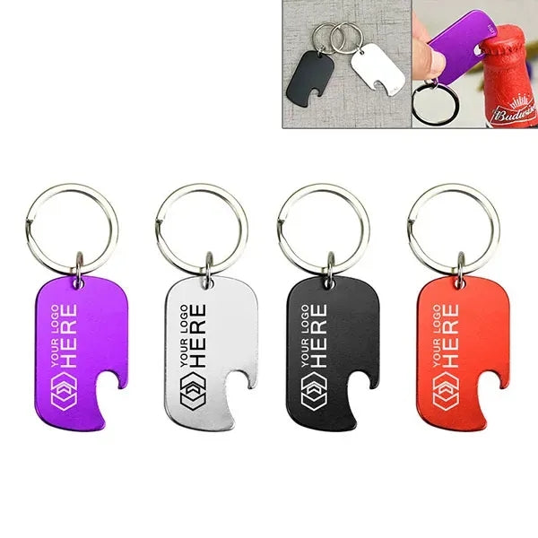 Dog Tag Bottle Opener Key Ring