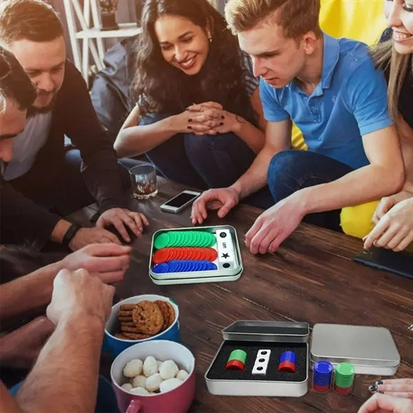 Right Left Center Dice Game Set with 3 Dices& 36 Chips