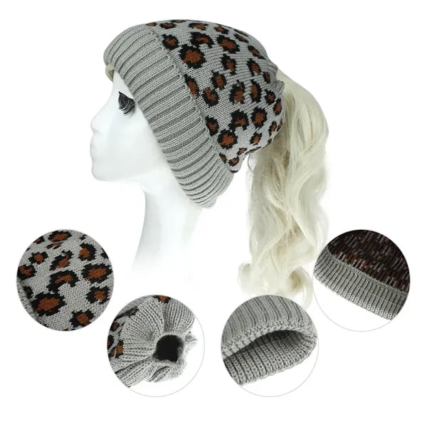 Womens Beanie Ponytail Hat