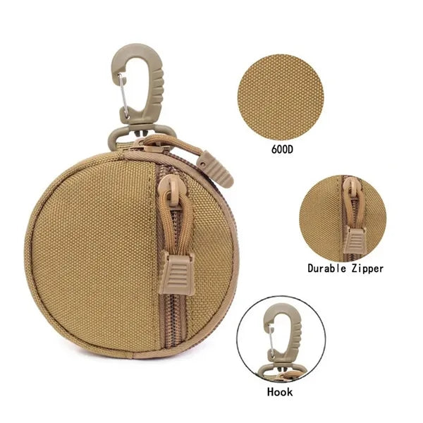 Tactical Zipper Pouch Coin Purse with Keychain