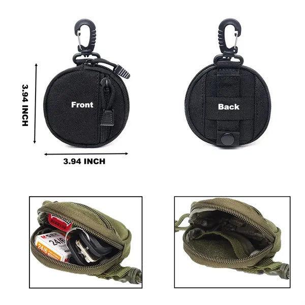 Tactical Zipper Pouch Coin Purse with Keychain