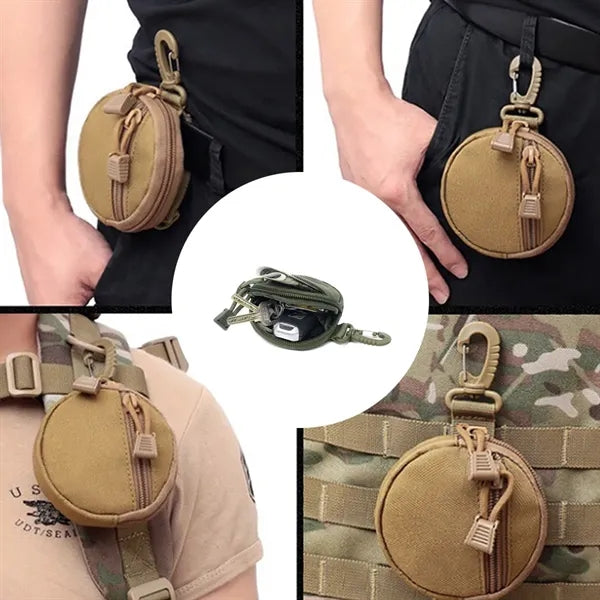 Tactical Zipper Pouch Coin Purse with Keychain