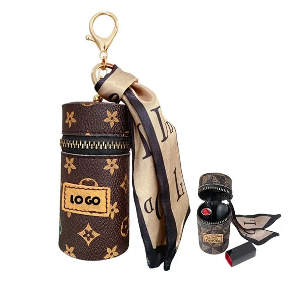 Luxury Leather Lipstick Bag Charm