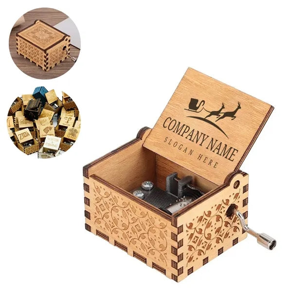 Wood Hand Crank Music Box