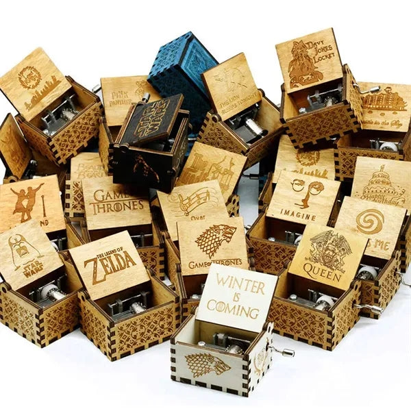 Wood Hand Crank Music Box