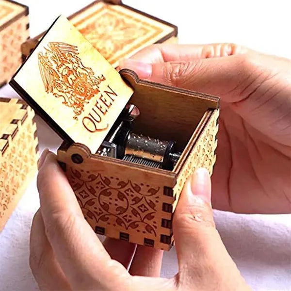 Wood Hand Crank Music Box